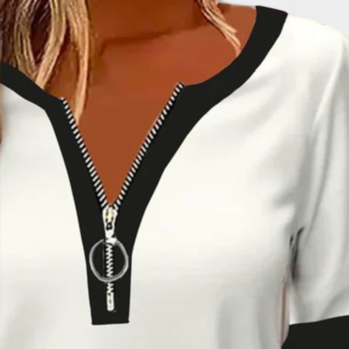 Long Sleeve Zip-Up Blouse Jasmine's Boutique Australia