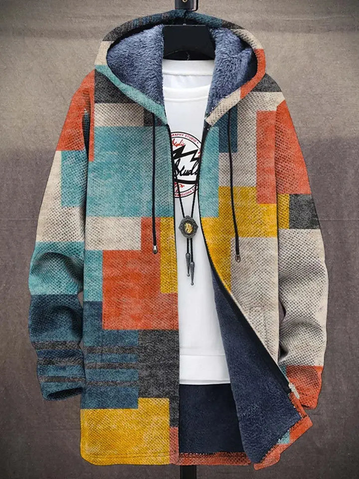 Geometric Colorblock Sherpa Hoodie Jasmine's Boutique Australia