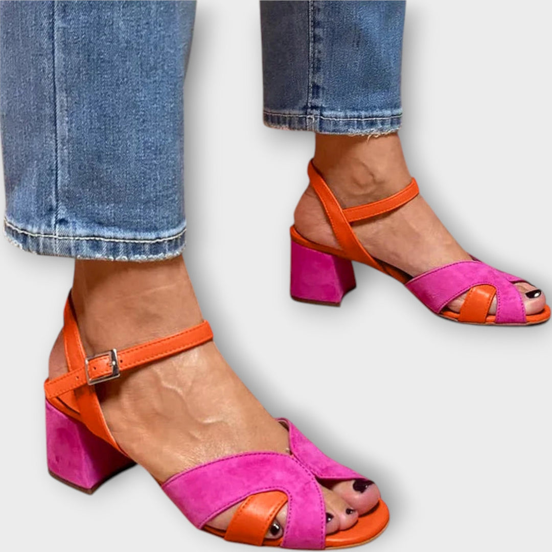 Block color sandals with a comfortable heel Jasmine's Boutique Australia
