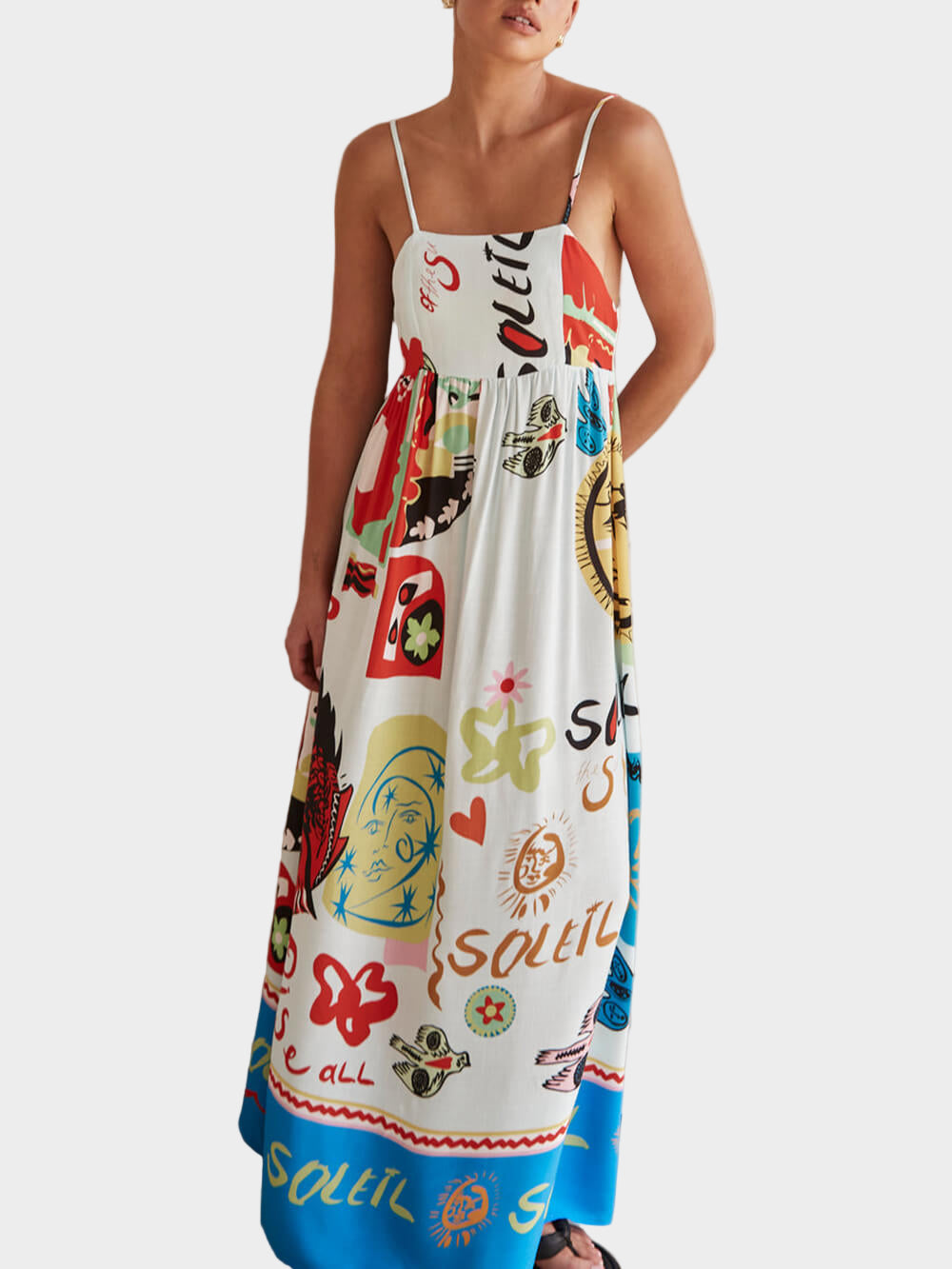 Maxi dress with a refined satin feel Unique print Jasmine's Boutique Australia