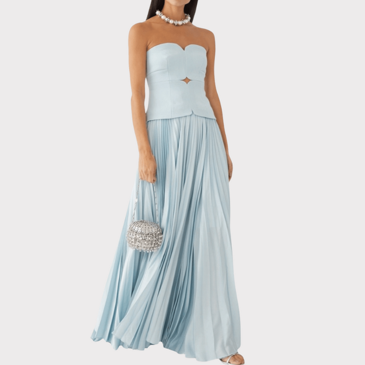Clara | Off-Shoulder Pleated Maxi Dress Liora Lane Boutique