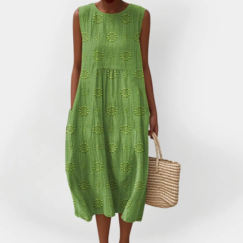 Elegant Sleeveless Cotton Dress with Pockets Jasmine's Boutique Australia