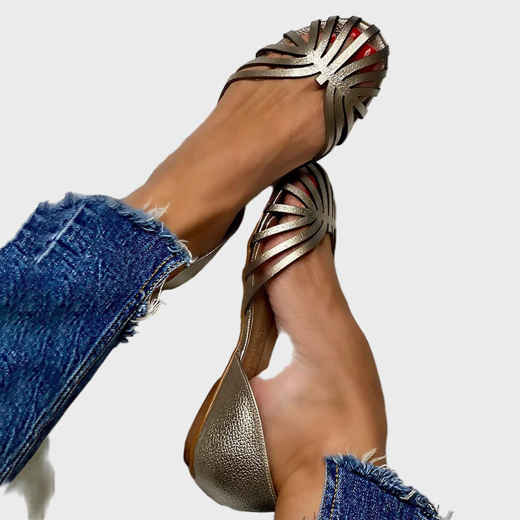 bronze glow woven flats Jasmine's Boutique Australia