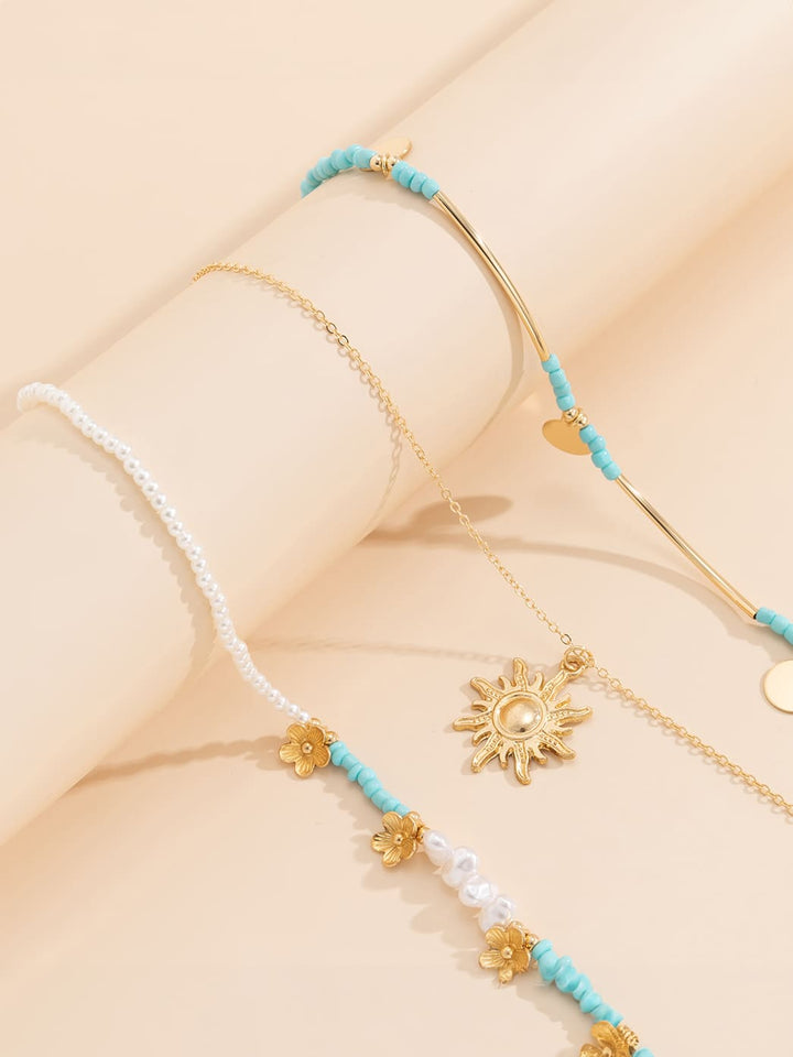 Pearl Necklace with Beads 3 pcs Jasmine's Boutique Australia