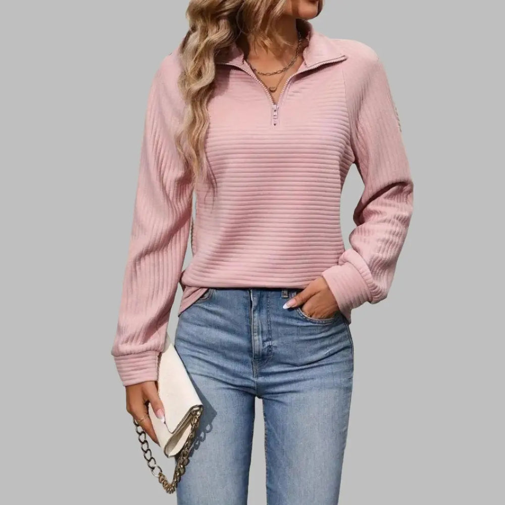Ribbed Half-Zip Pullover Jasmine's Boutique Australia