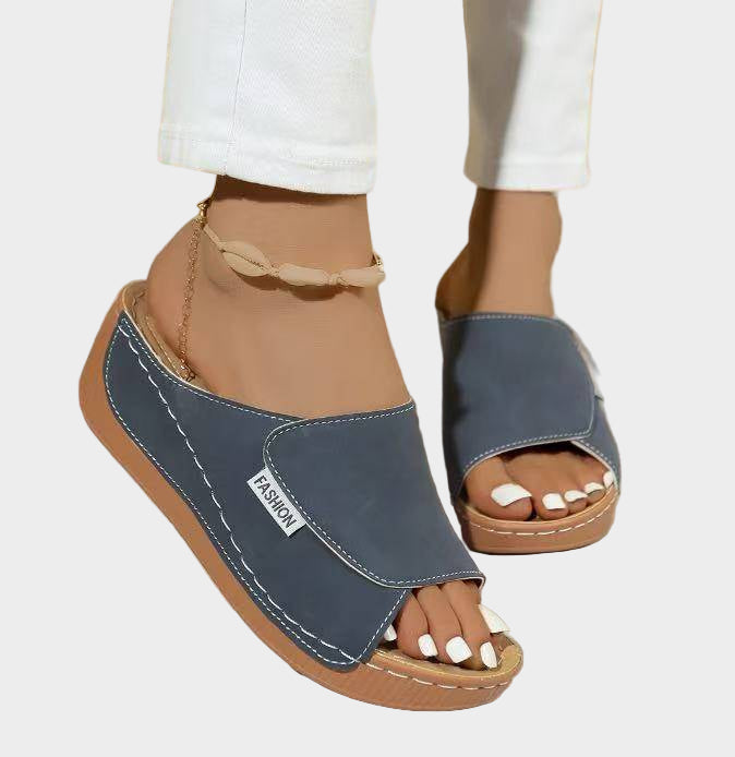 Black Slip-On Wedge Sandals Jasmine's Boutique Australia