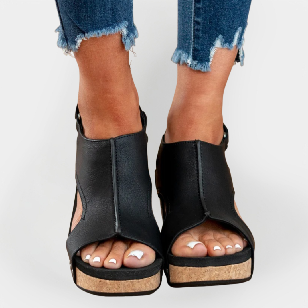 Suede Sandals with Elevated Sole Liora Lane Boutique