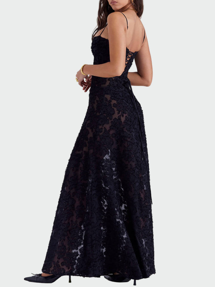 Black Floral Lace Back Maxi Dress* Jasmine's Boutique Australia