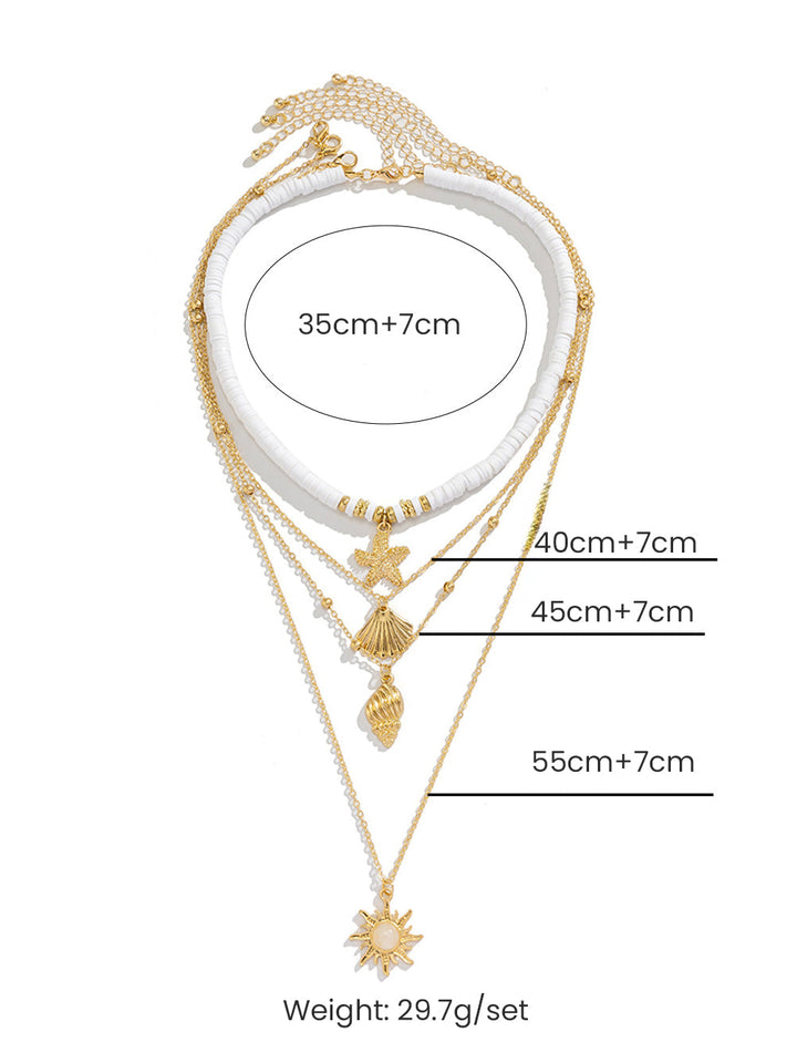 Gold Multi-Layer Starfish Necklace with South Pacific Shell Jasmine's Boutique Australia