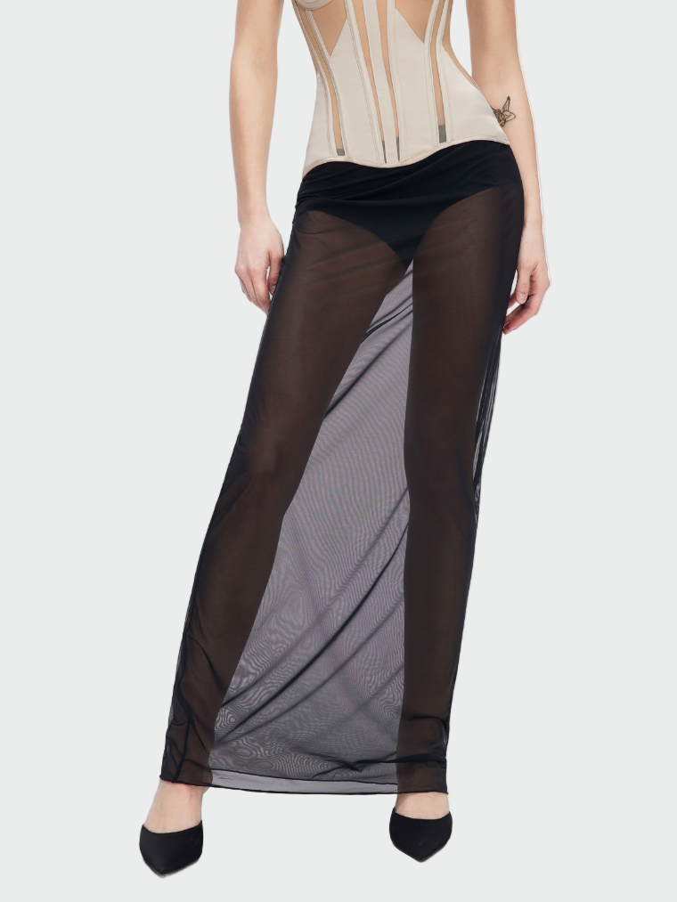 Ethereal Sheer Black Maxi Skirt Jasmine's Boutique Australia
