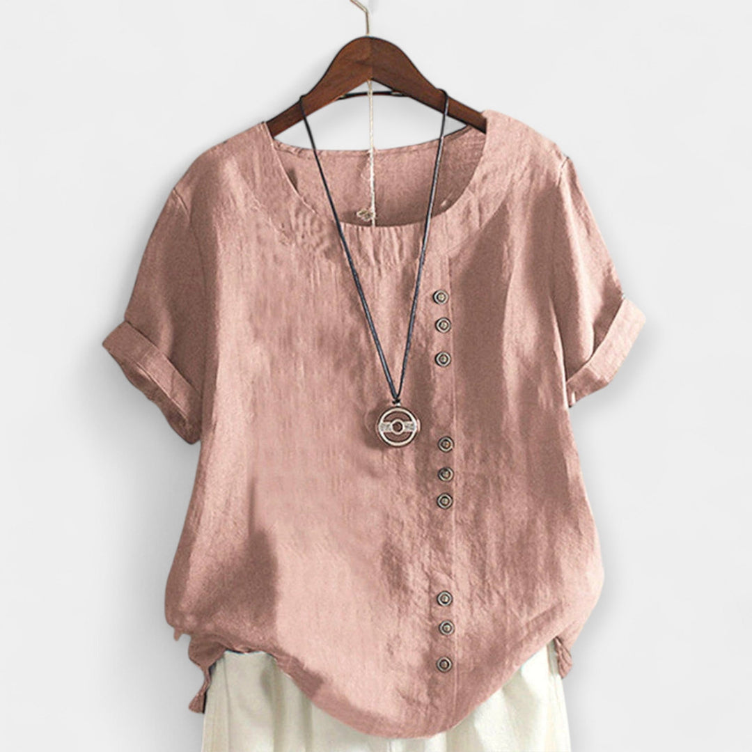 Short-Sleeve Button-Up Blouse Jasmine's Boutique Australia