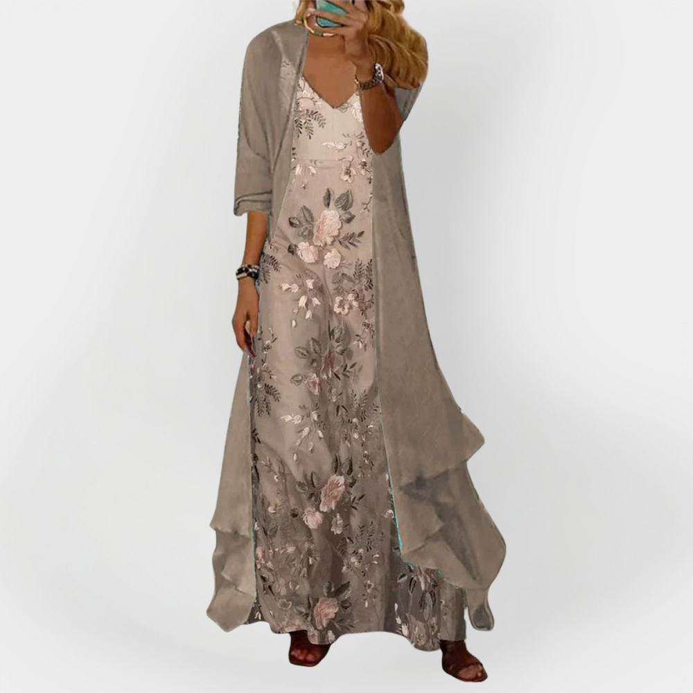 Maxi Dress with Cardigan (Set of 2 Pieces) Jasmine's Boutique Australia