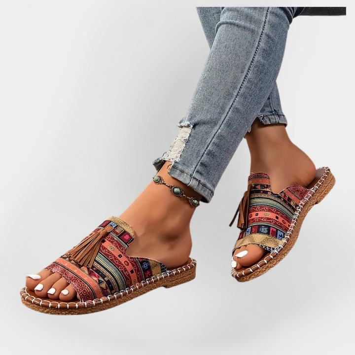 Handmade Impressive Sandals with Fringes Liora Lane Boutique