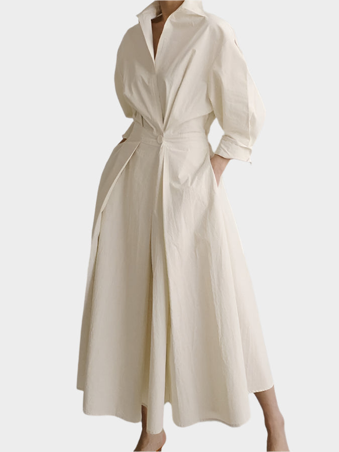 Elegant A-Line Dress with Polo Collar Jasmine's Boutique Australia