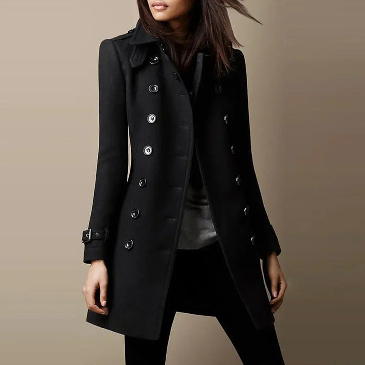 Classic Black Double-Breasted Coat Jasmine's Boutique Australia