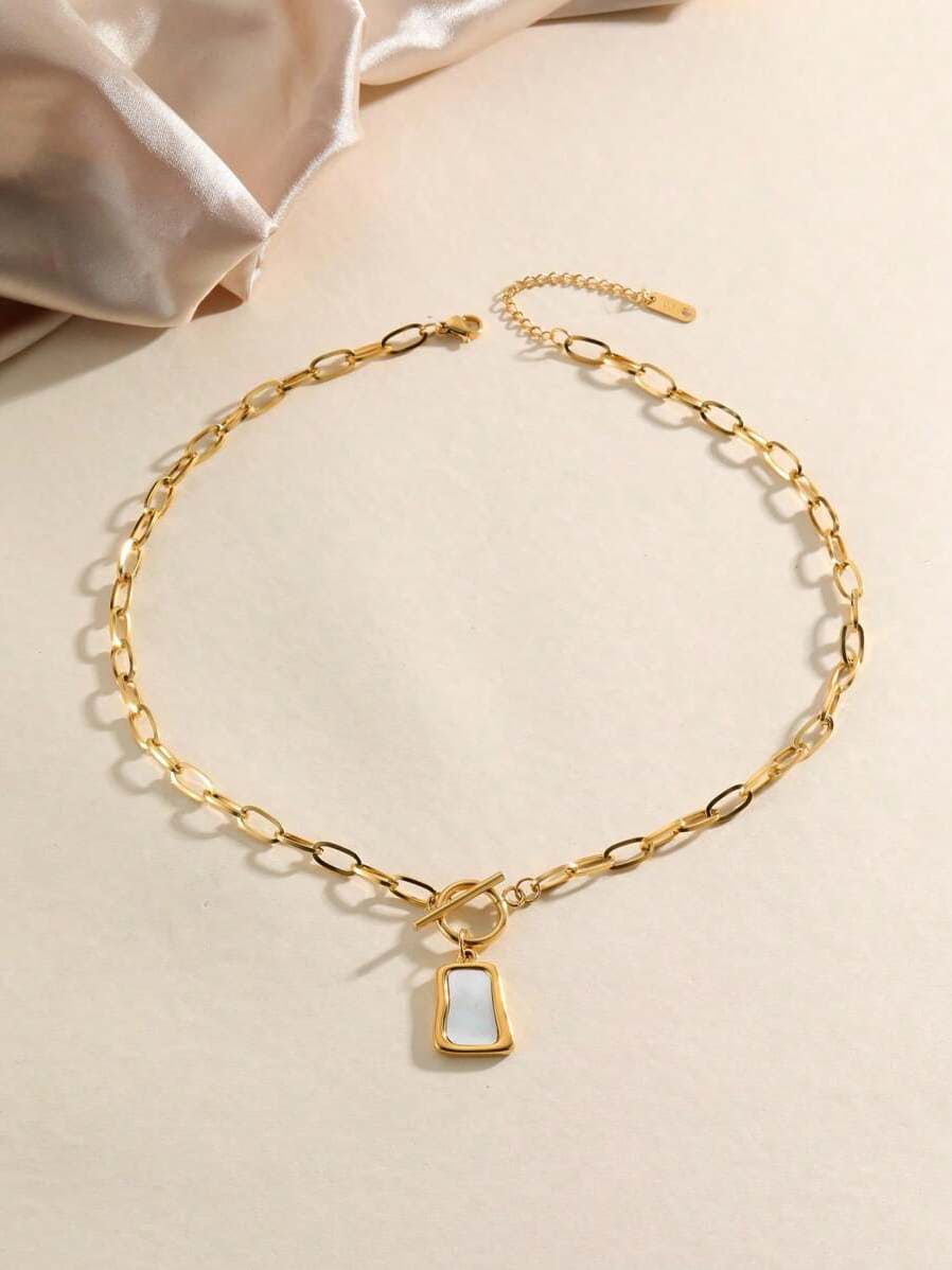 Gold-Plated Geometric Square Necklace Jasmine's Boutique Australia