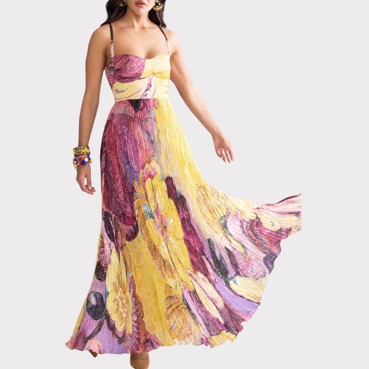 Delilah | Pleated Maxi Dress Liora Lane Boutique