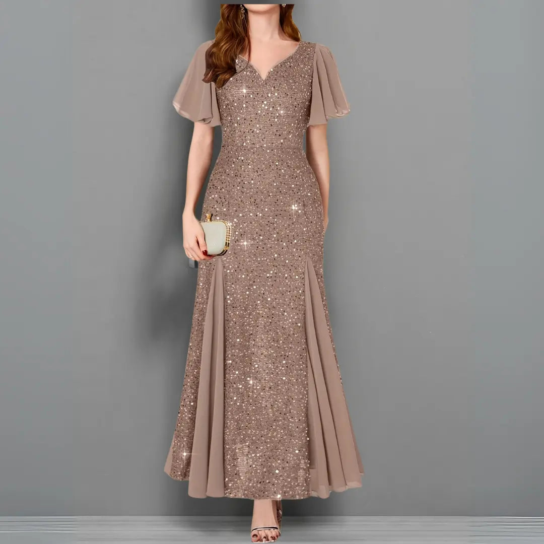 Scarlet Elegance Sequin Evening Gown Jasmine's Boutique Australia
