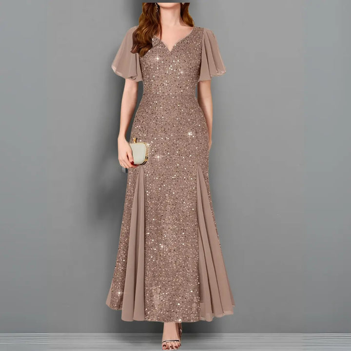 Scarlet Elegance Sequin Evening Gown Jasmine's Boutique Australia