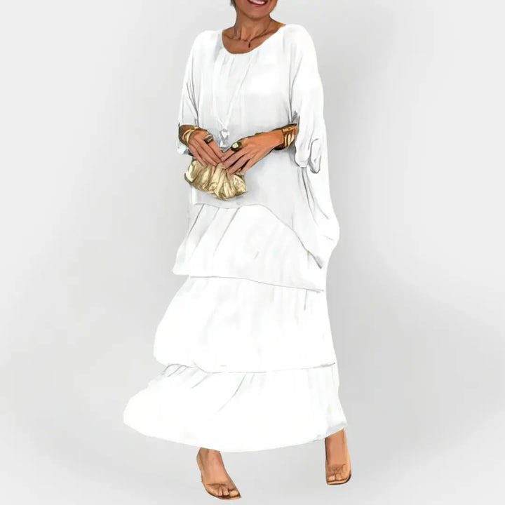 Pleated Dress with Double Layer Effect Jasmine's Boutique Australia
