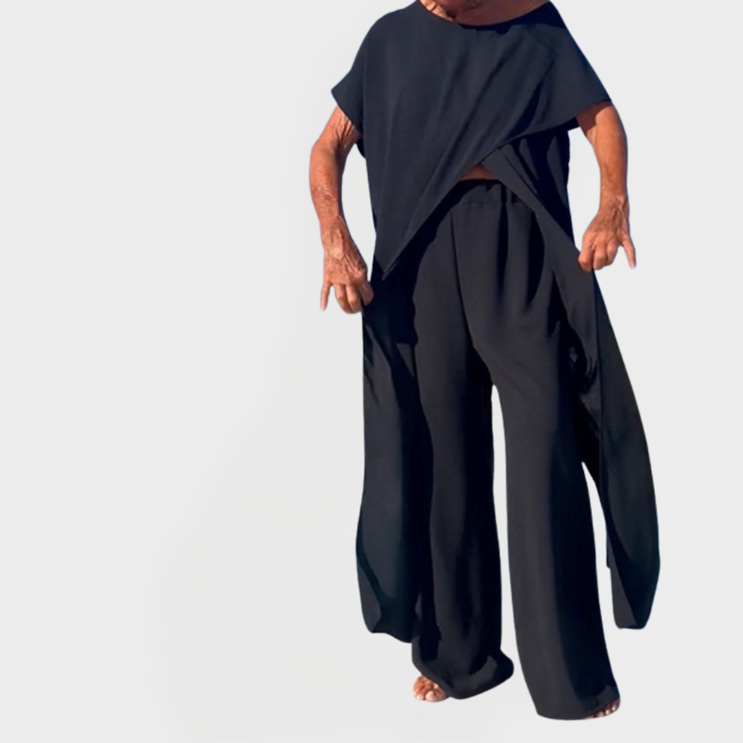 Set with Top and Pants in Solid Color with Décolletage Jasmine's Boutique Australia