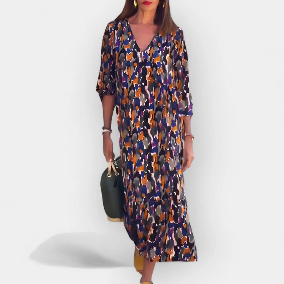 Dress with V Neckline and Retro Design Jasmine's Boutique Australia