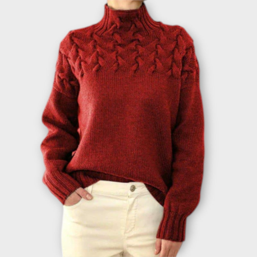 Eva - Women's Sweater with Knitting Detail Liora Lane Boutique