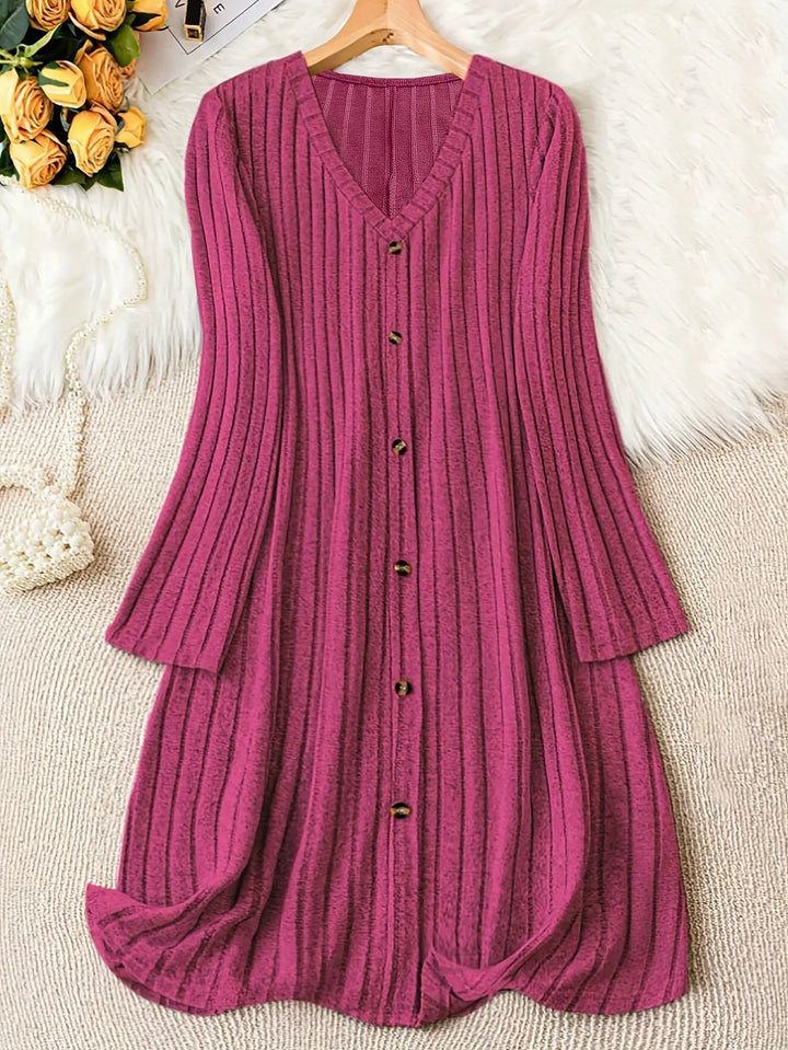 Buttoned Ribbed Knit Dress Jasmine's Boutique Australia