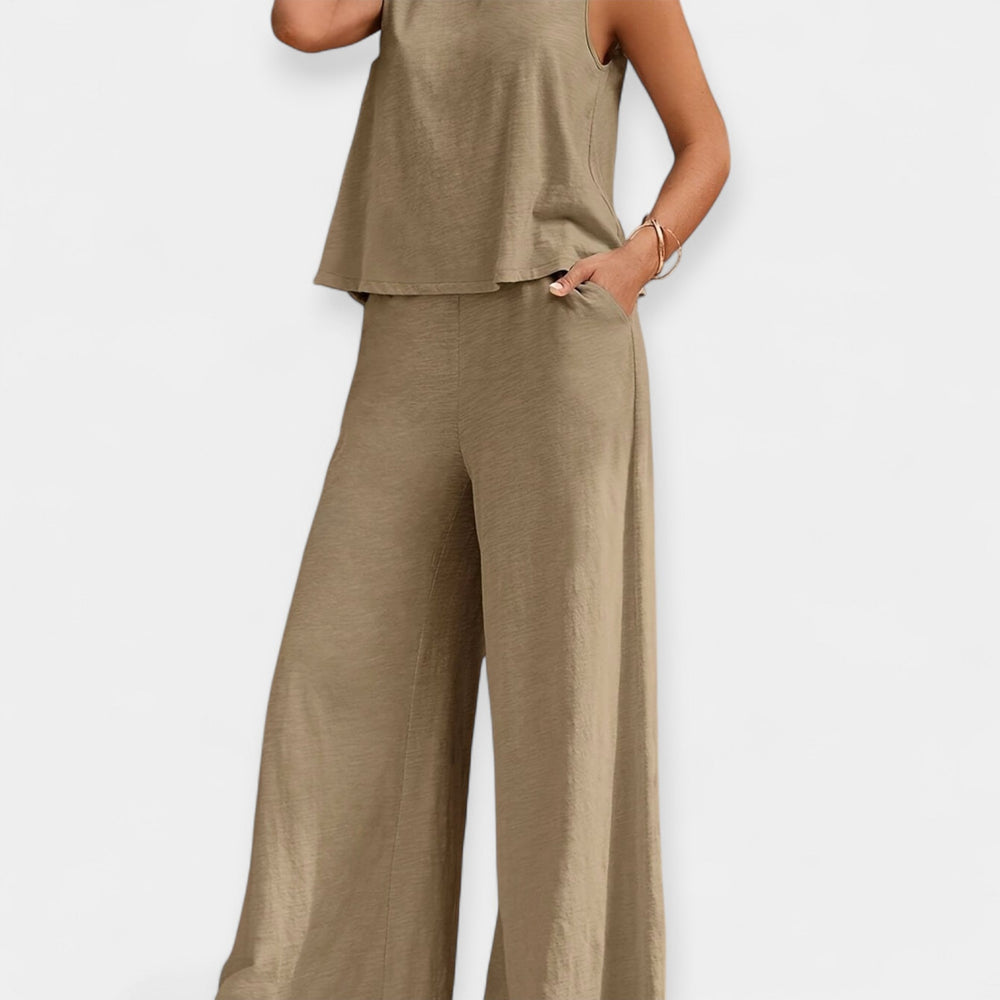Set of Sleeveless Top and Wide Pants Jasmine's Boutique Australia