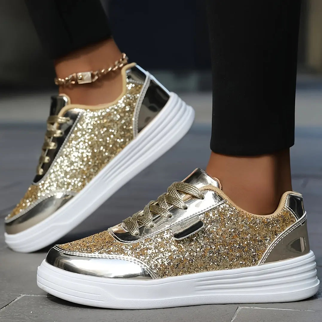 GlamStride Gold Glitter Sneakers Jasmine's Boutique Australia