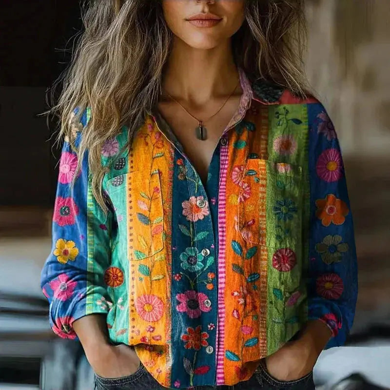 Olive Meadow Embroidered Shirt Jasmine's Boutique Australia
