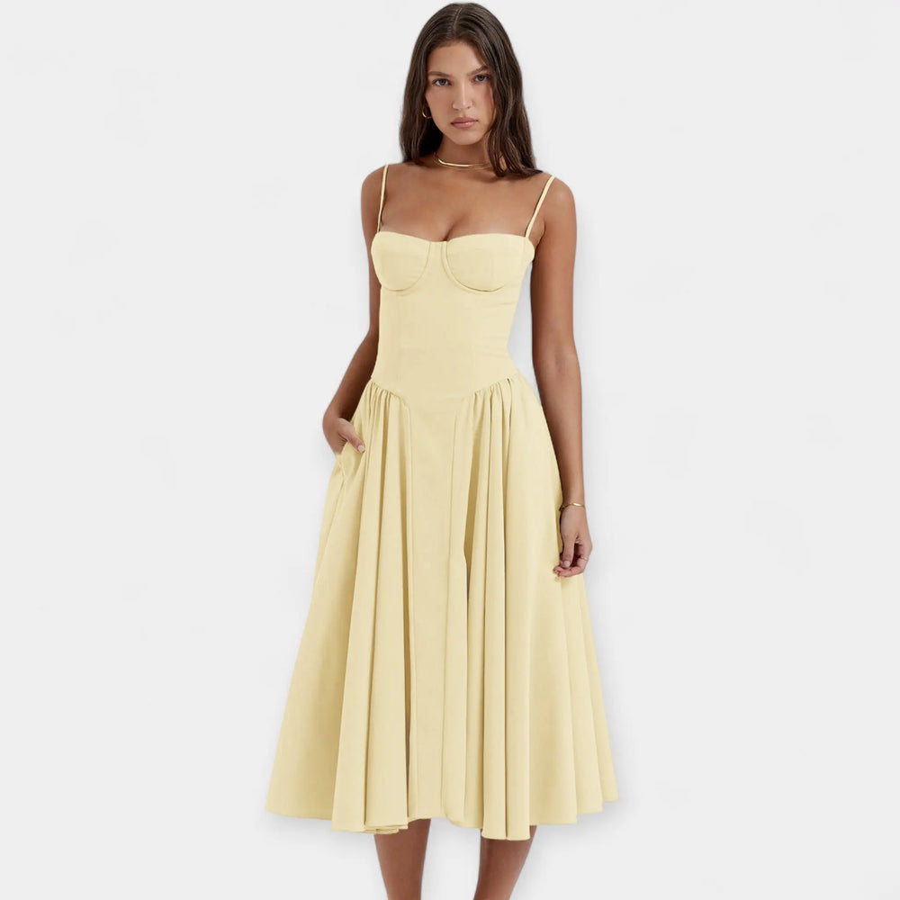Retro Midi Dress with Thin Straps Jasmine's Boutique Australia