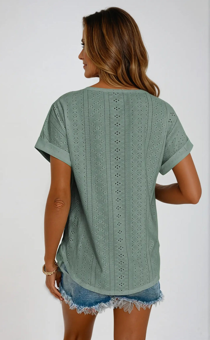 Mint Breeze Eyelet Blouse Jasmine's Boutique Australia
