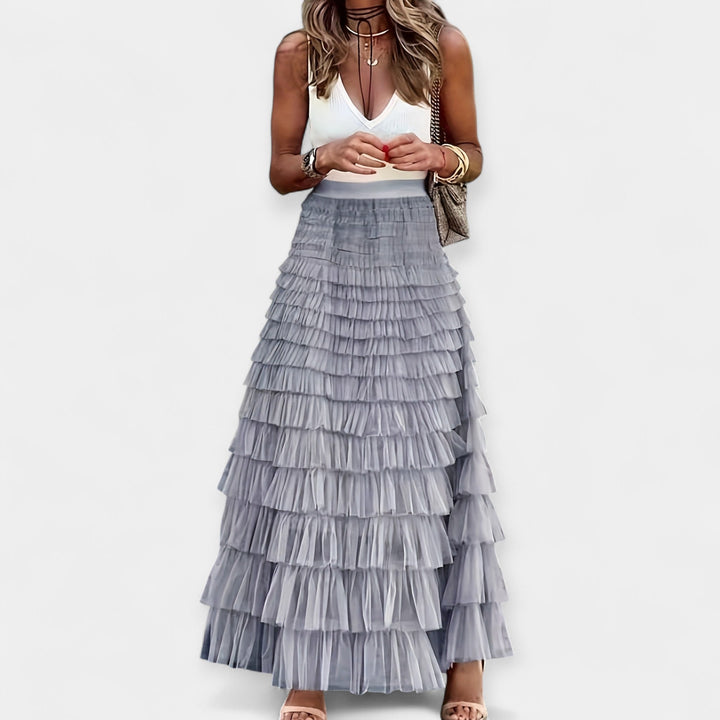 Boho Skirt with Mesh Satin Hem Jasmine's Boutique Australia