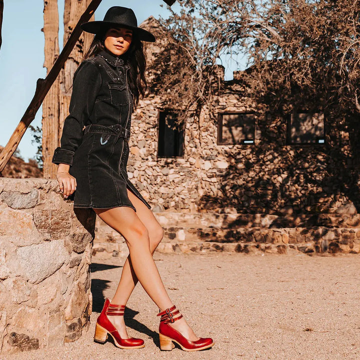Verona Vintage Double-Strap Heels Jasmine's Boutique Australia