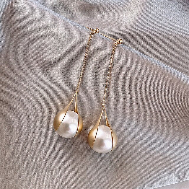Pearl Pendant Earrings in Gold Jasmine's Boutique Australia
