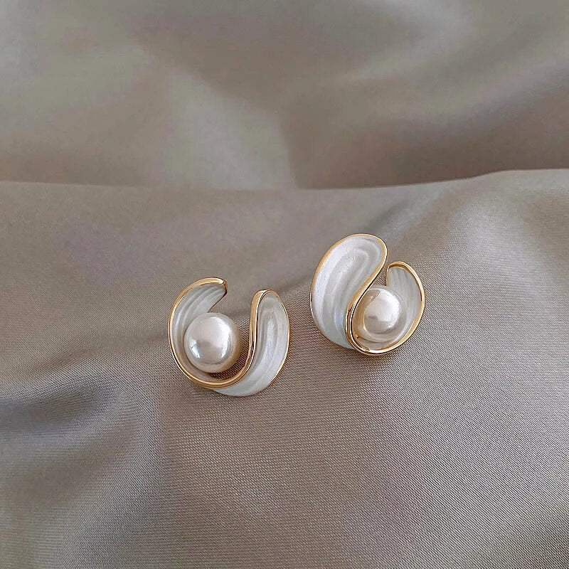Luxury Earrings with White Opal and Pearls in Gold Jasmine's Boutique Australia