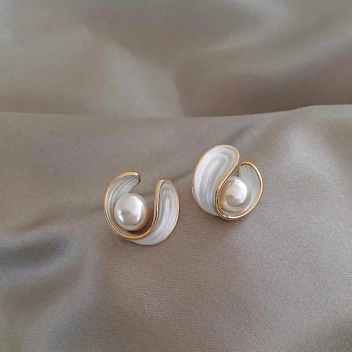 Luxury Earrings with White Opal and Pearls in Gold Jasmine's Boutique Australia
