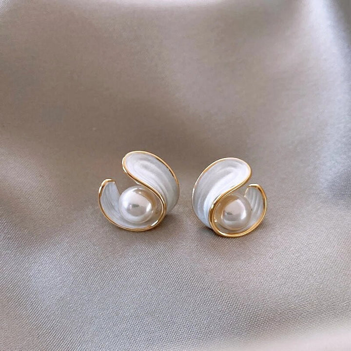 Luxury Earrings with White Opal and Pearls in Gold Jasmine's Boutique Australia