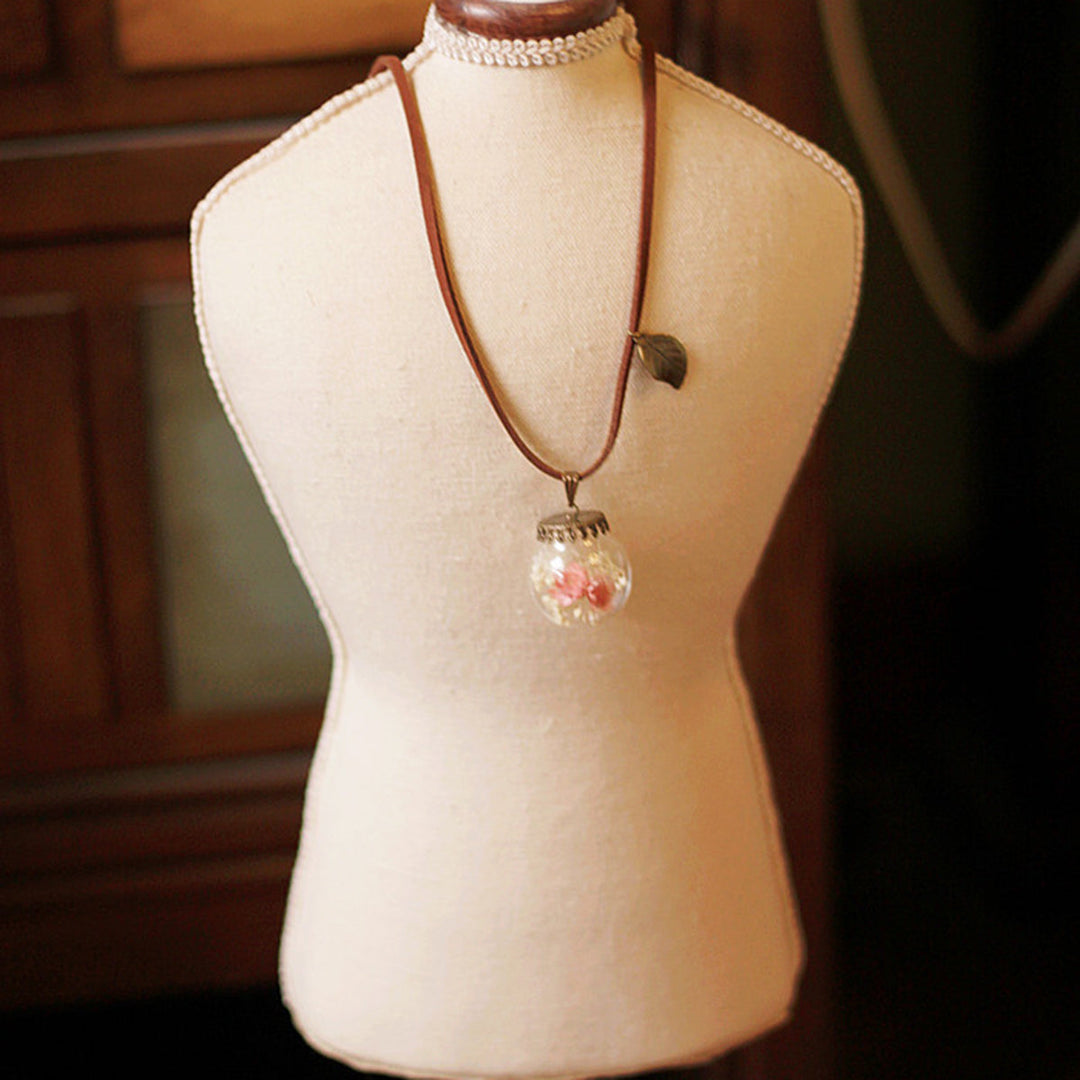 Flower Necklace made of Resin - Crystal Ball Pink Girl Garden Jasmine's Boutique Australia