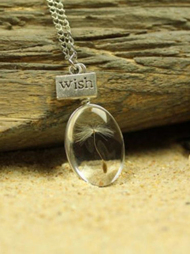 Flower Resin Necklace - Ovar Crystal Dandelion Jasmine's Boutique Australia