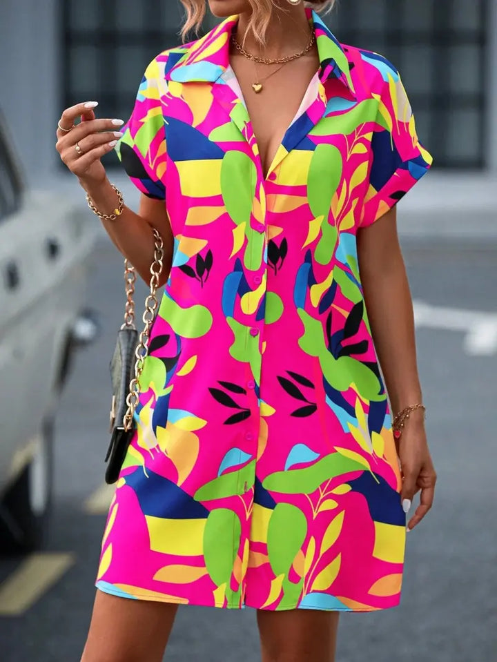 Tropical Vibe Button-Down Shirt Dress Jasmine's Boutique Australia