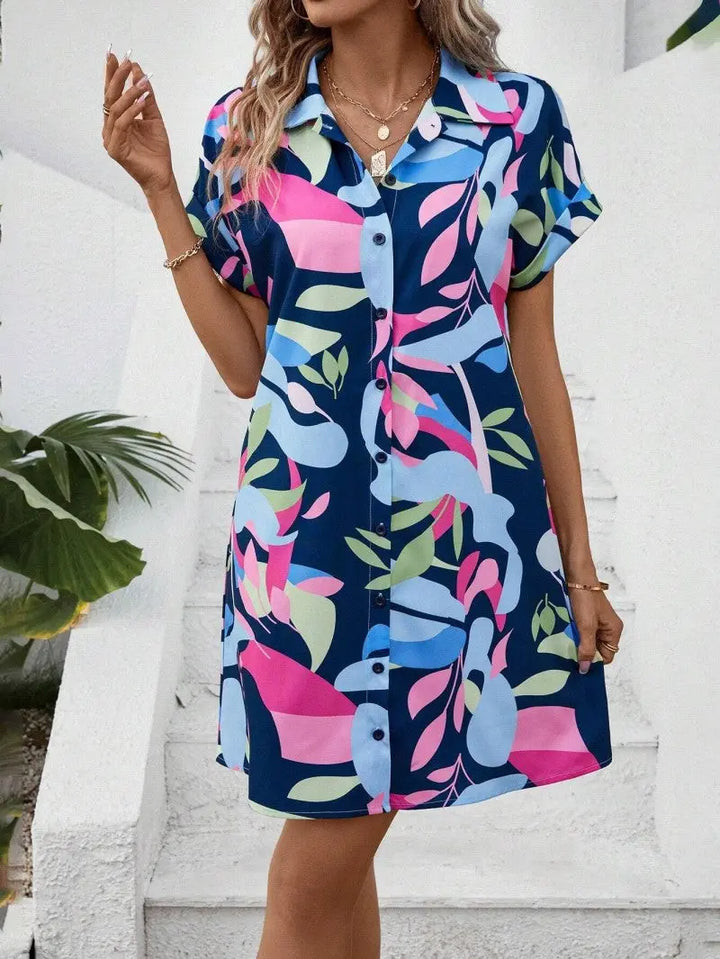 Tropical Vibe Button-Down Shirt Dress Jasmine's Boutique Australia