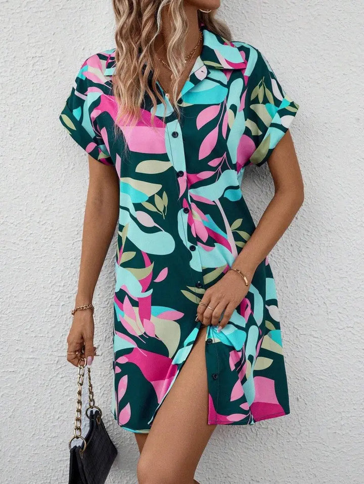 Tropical Vibe Button-Down Shirt Dress Jasmine's Boutique Australia