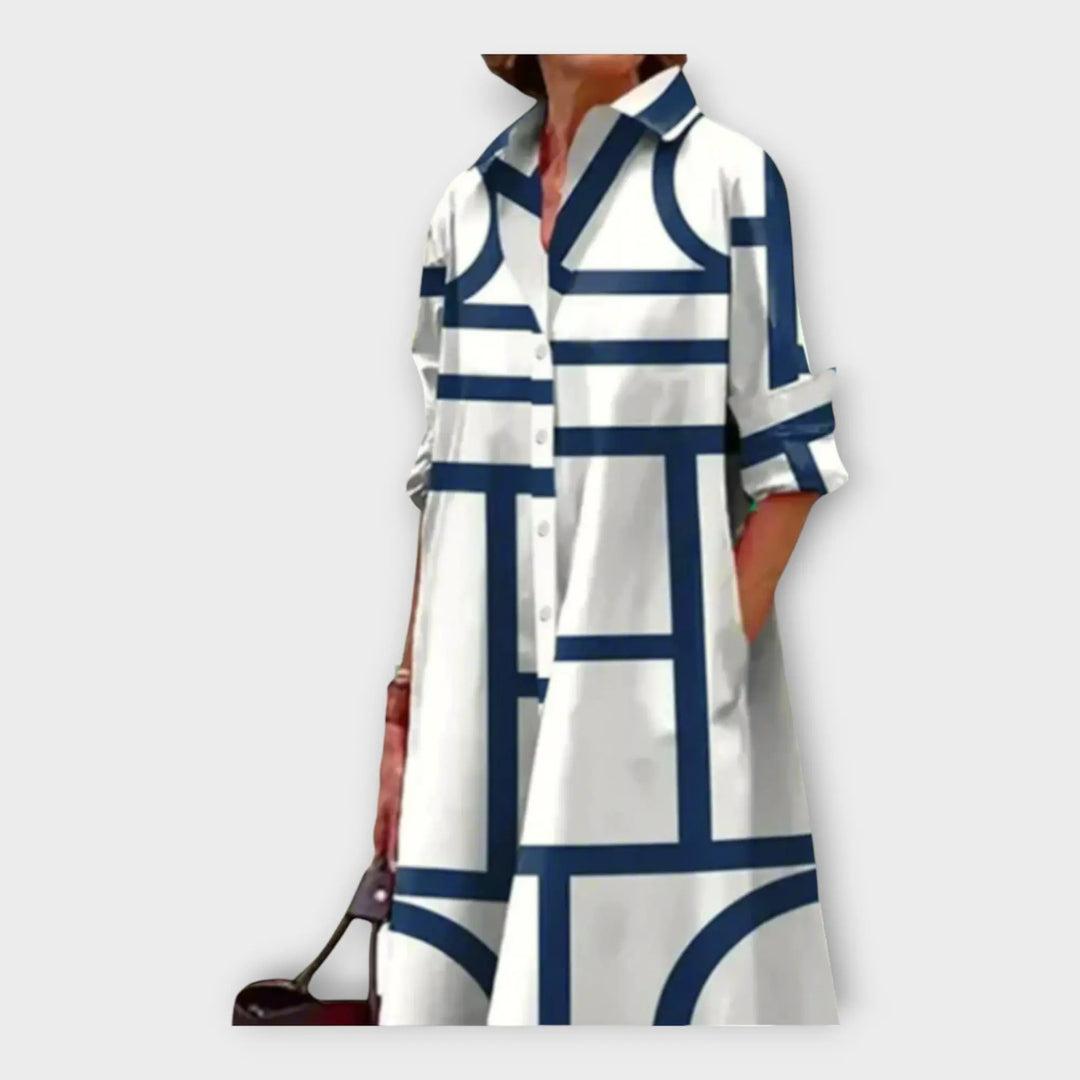 Handmade Dress with Geometric Pattern Jasmine's Boutique Australia