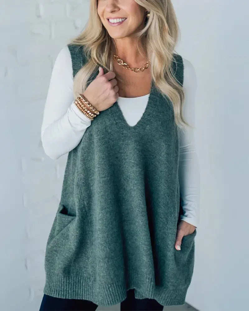 Cozy Chic Sleeveless Knit Tunic Jasmine's Boutique Australia