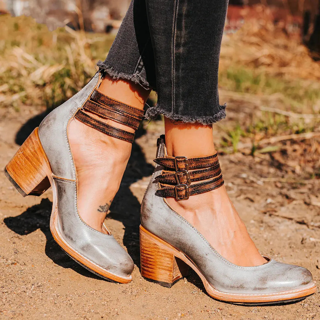 Verona Vintage Double-Strap Heels Jasmine's Boutique Australia