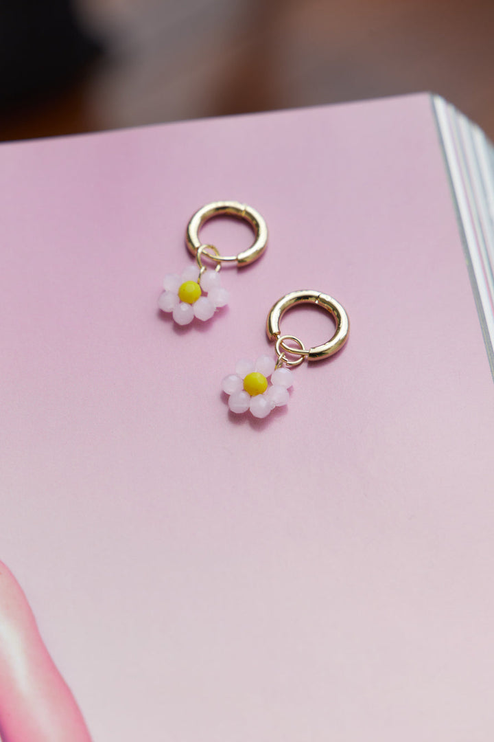 14 Karat Gold-Plated Cute Daisy Earrings in Light Pink Jasmine's Boutique Australia