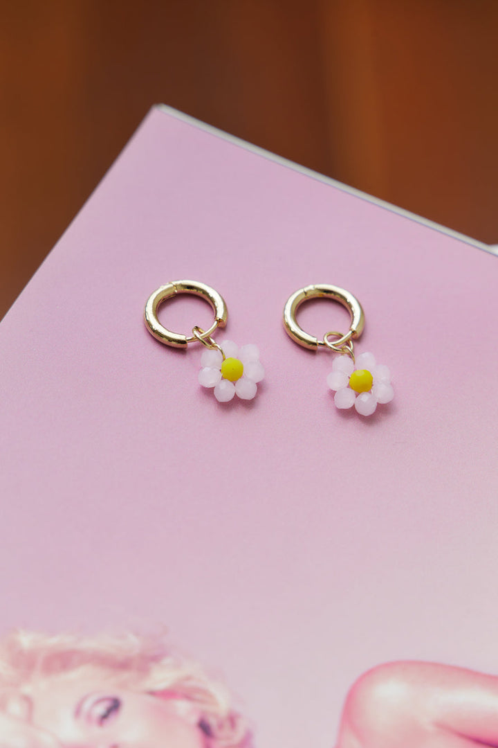 14 Karat Gold-Plated Cute Daisy Earrings in Light Pink Jasmine's Boutique Australia