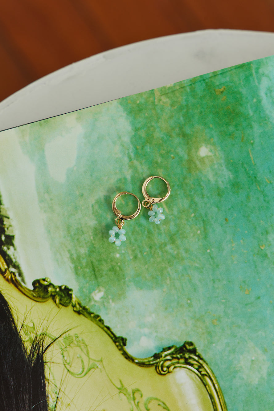 14 Karat Gold-Plated Daisy Sweet Earrings Blue Jasmine's Boutique Australia